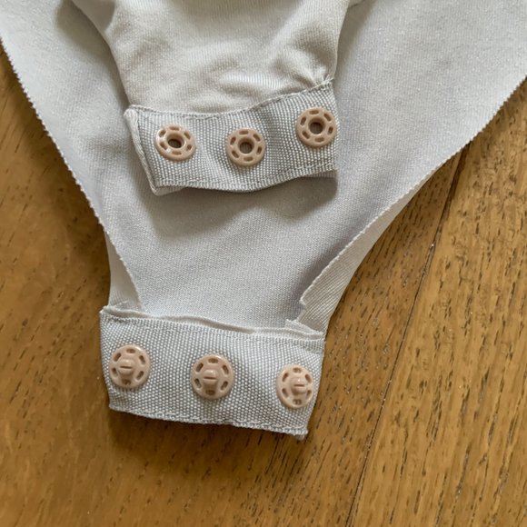 Zara Dove Gray Satin Bodysuit Strappy Sexy Wrap V-Neck Dressy Blouse Size XS - Picture 10 of 14